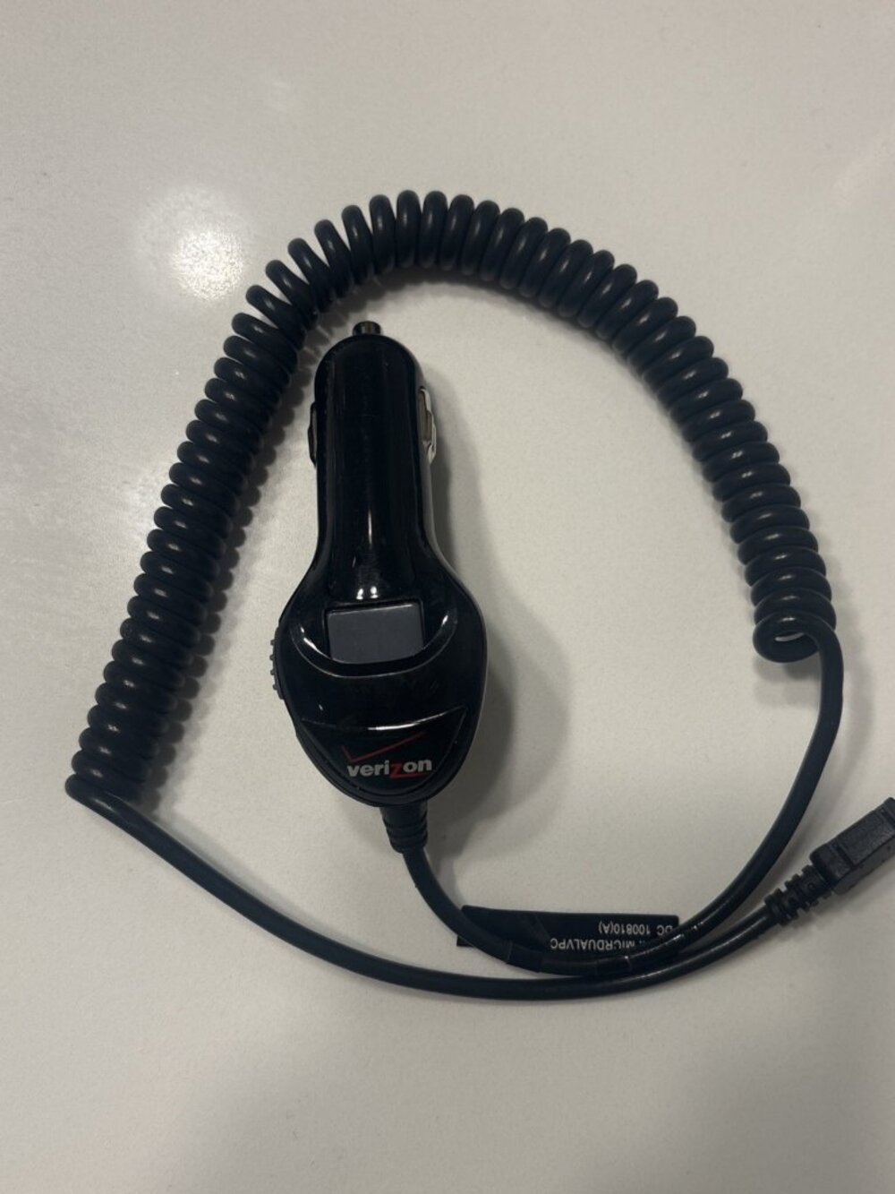 Verizon Car Vehicle Micro USB Charger with Extra USB Port 6' Coiled Black